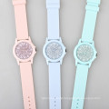 glitter face silicone watch strap woman watches fashion 2015